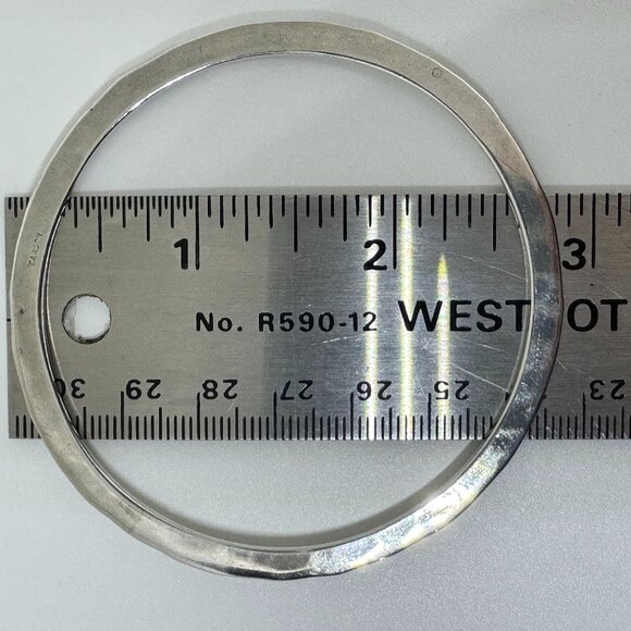 Hammered Sterling Silver Bangle - Picture 3 of 4